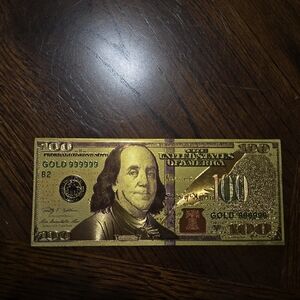 Gold Foil 100 Dollar Bill Replica